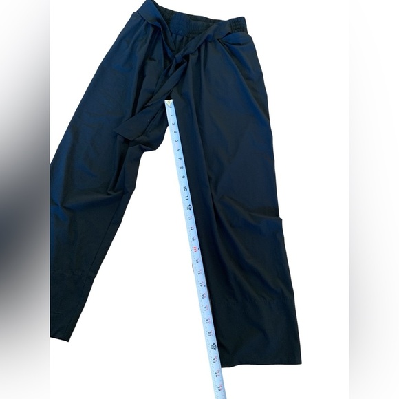 Aday Easy Day Pants Tie Waist Straight Leg Lightweight Ankle Length Black Small - Picture 5 of 8